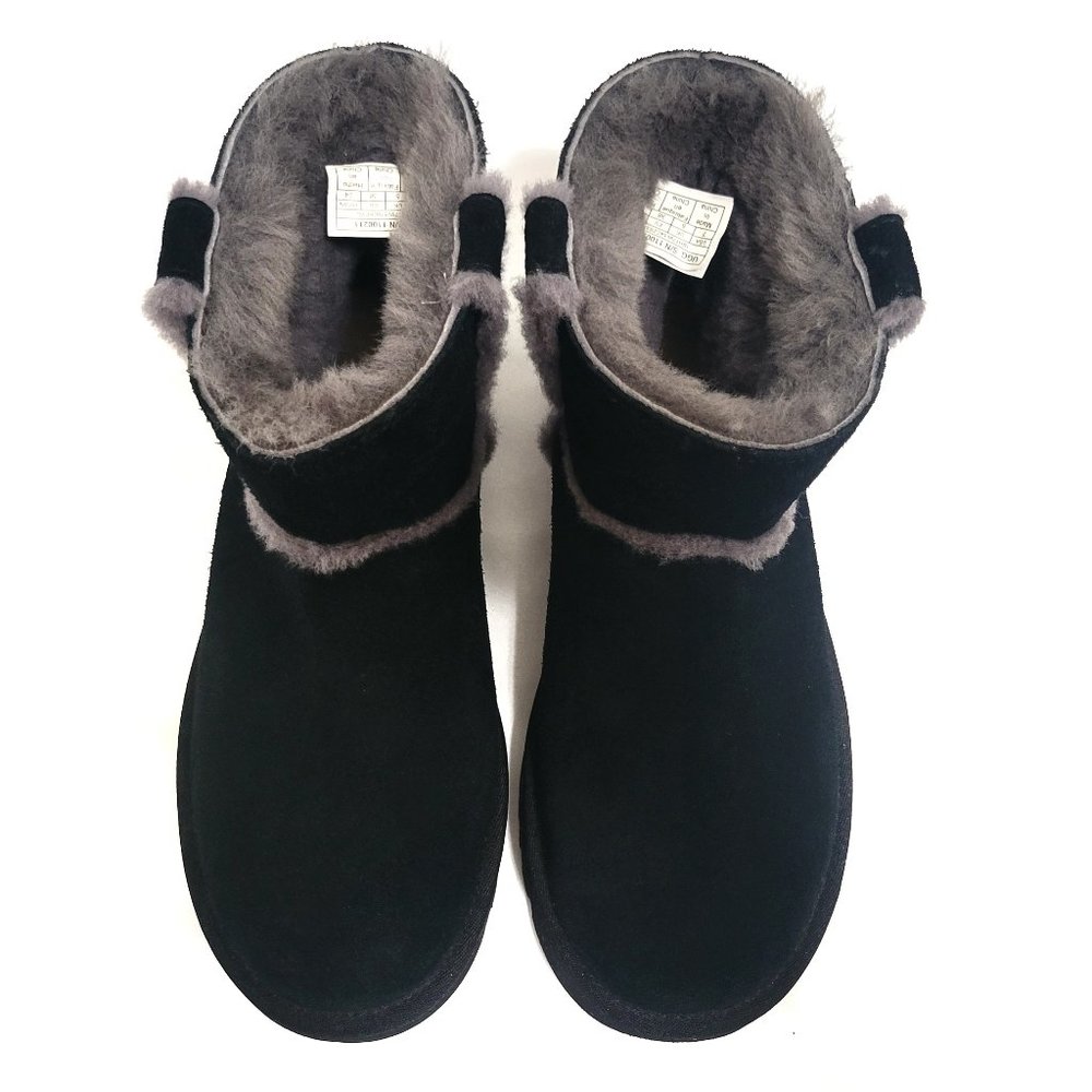 Ugg Women's Black Classic Mini Spill Seam Boot Wool Seams Size 7